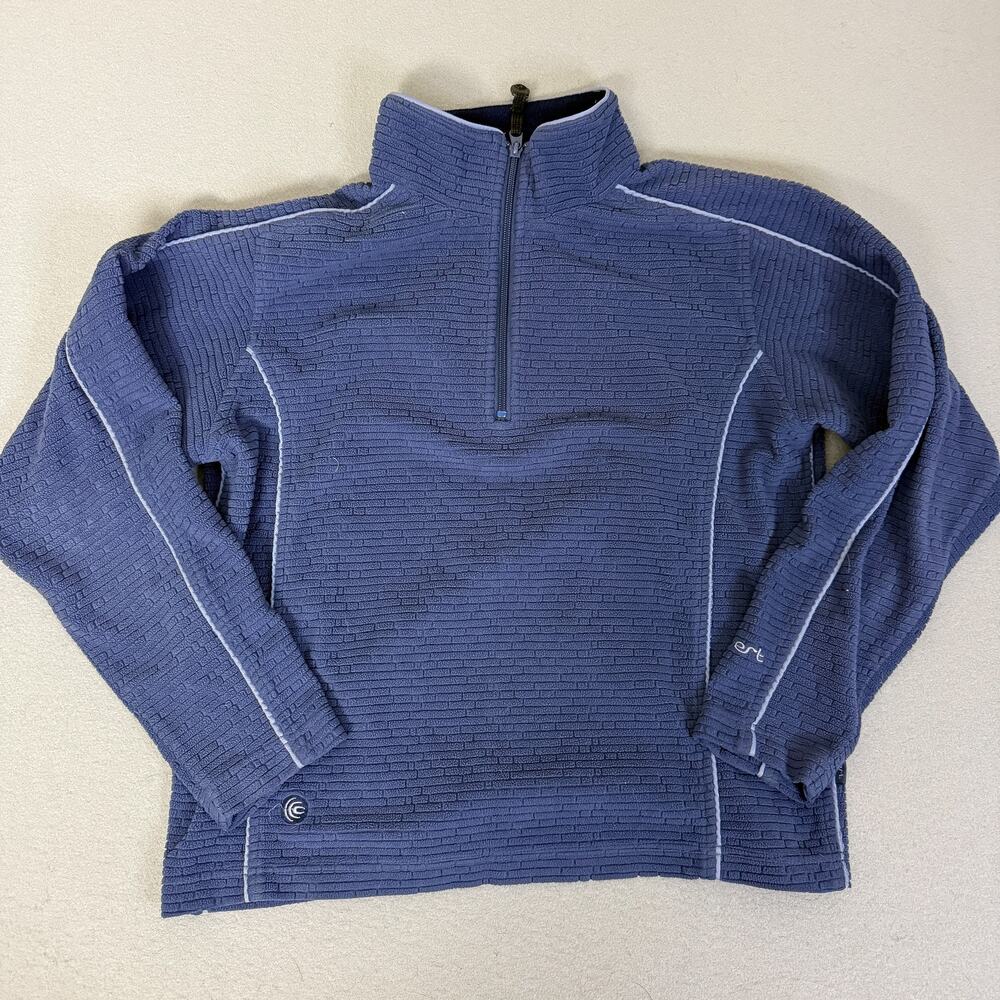 Columbia Convert Womens Blue Textured 1/4 Zip Fleece Pullover Jacket